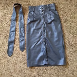 NWOT H&M faux leather midi skirt